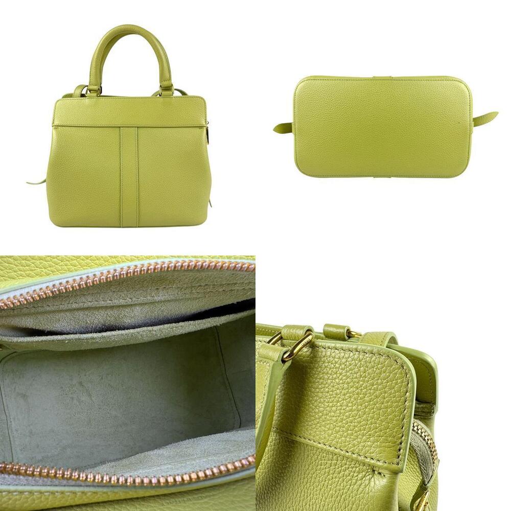 Celine handbag crossbody shoulder bag yellow green gold leather - Picture 3 of 4